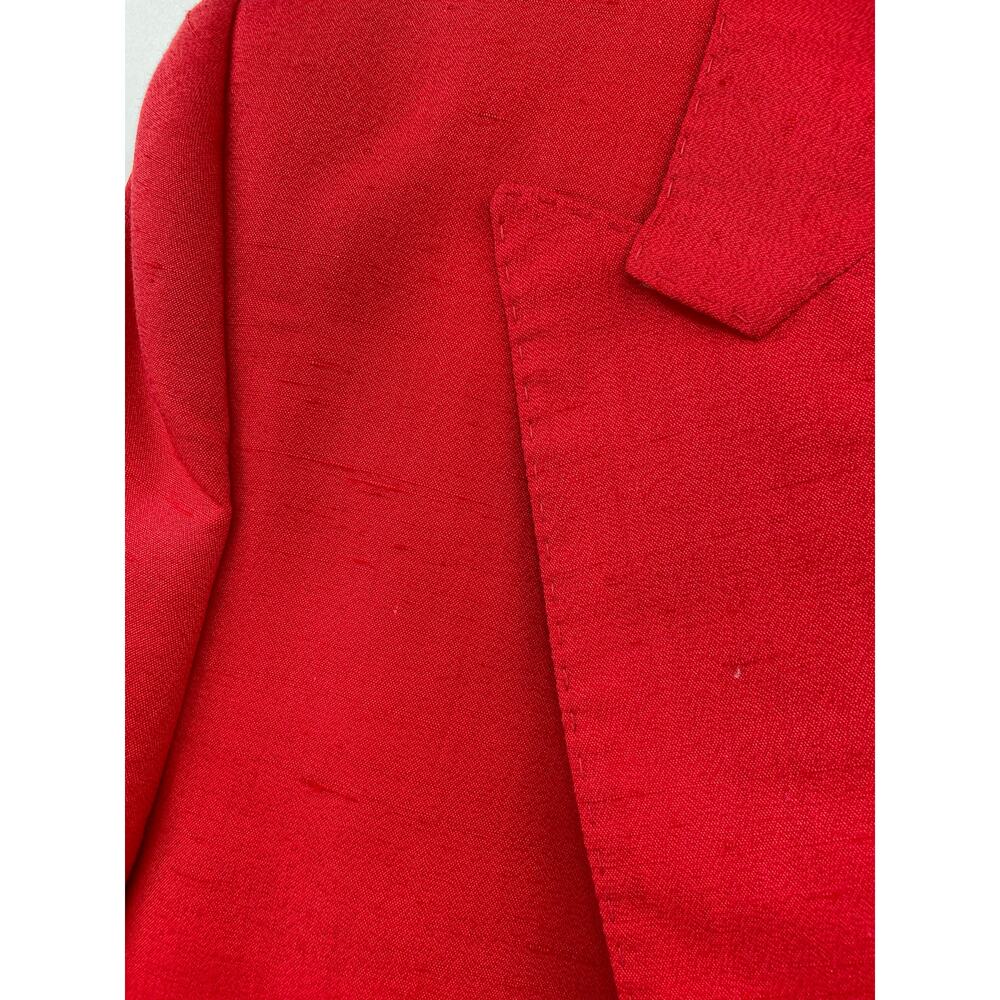 Dolce & Gabbana Silk Blend Single Breasted Blazer Women Size 46/10‎ Red NEW - Picture 3 of 15